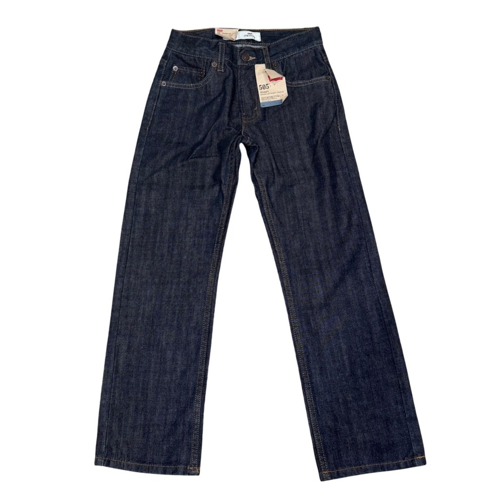 Levis‎ 505 Straight Fit Kids Jeans Armor Dark Wash Denim Size 10 Regular 25x25